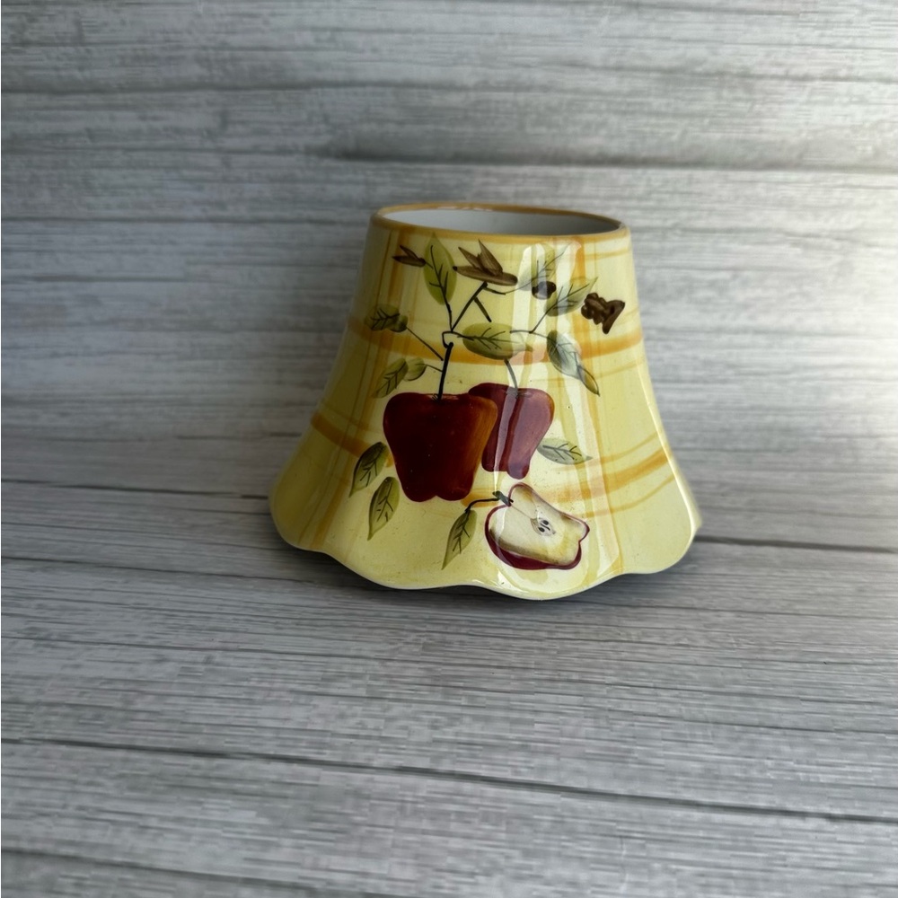 Home Interiors Apple Design Candle Jar Topper Shade Porcelain Fall Decor